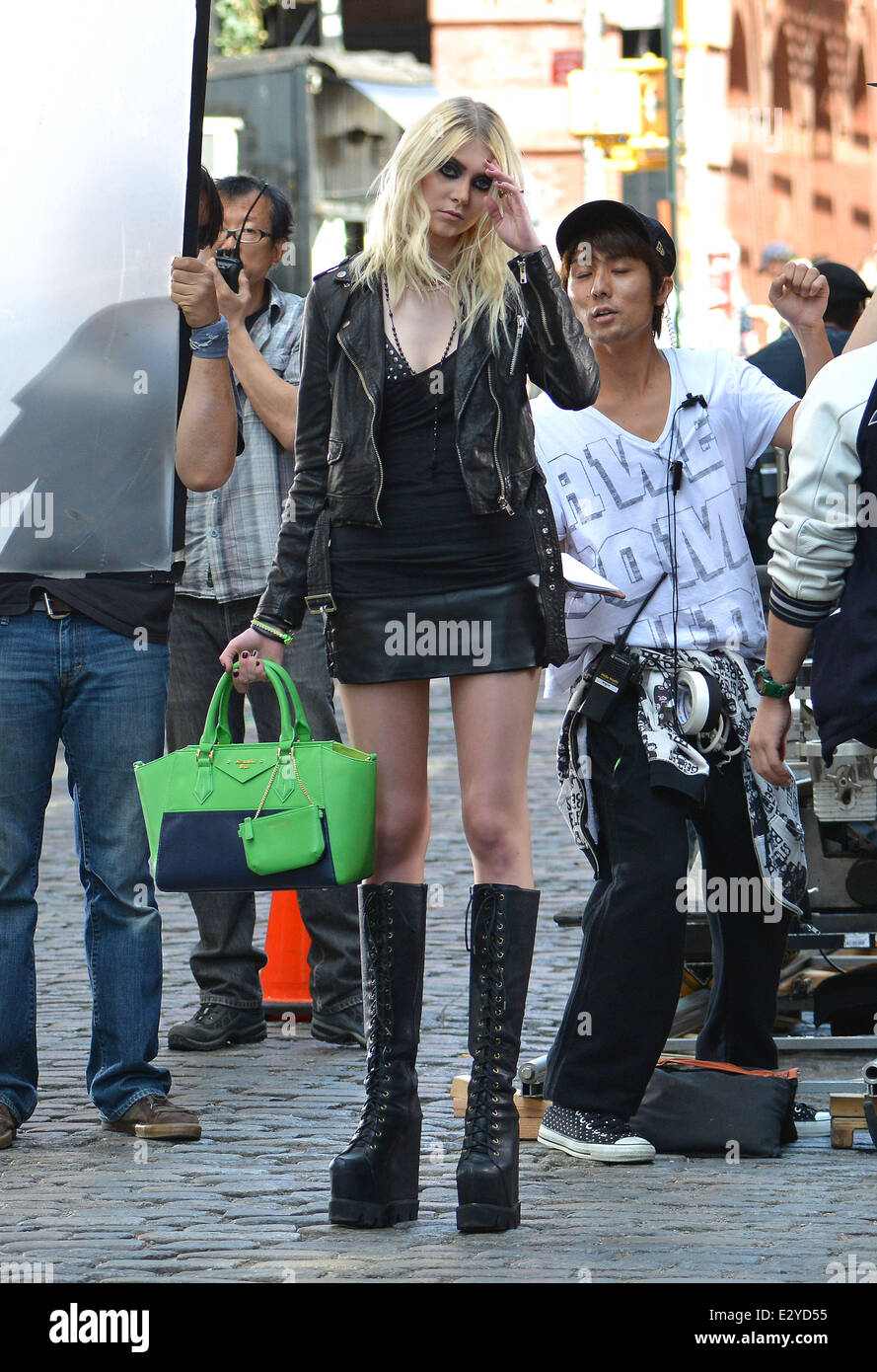 Taylor Momsen films a  music video with Japanese pop star Tomomi Itano in SoHo  Featuring: Taylor Momsen Where: New York City, New York , United States When: 09 Apr 2013 Stock Photo