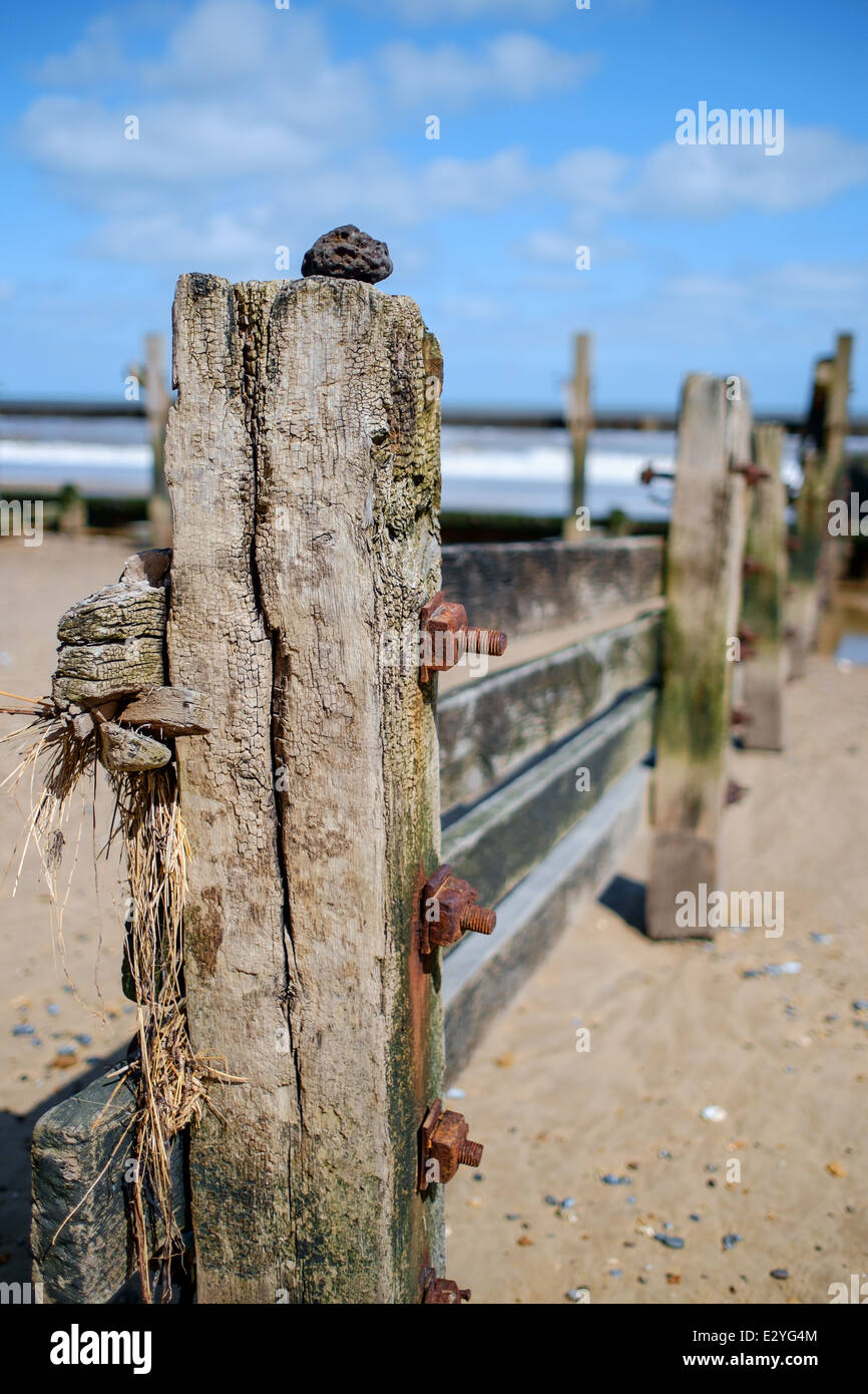 The eroding cliffs and sea defences at Happisburgh "North Norfolk ...