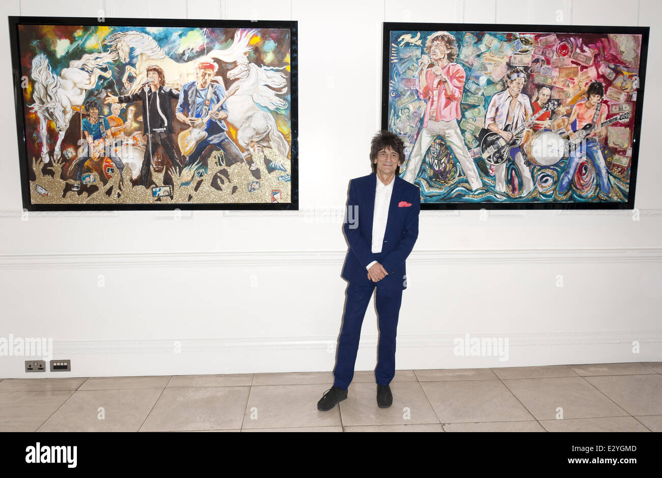 Ronnie Wood at the launch of an exhibition of his own paintings 'Ronnie
