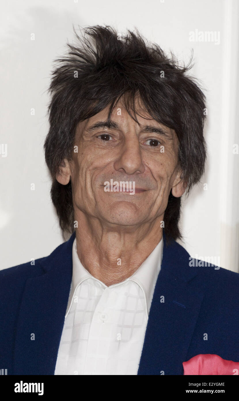 Ronnie Wood at the launch of an exhibition of his own paintings 'Ronnie Wood Raw Instinct' at