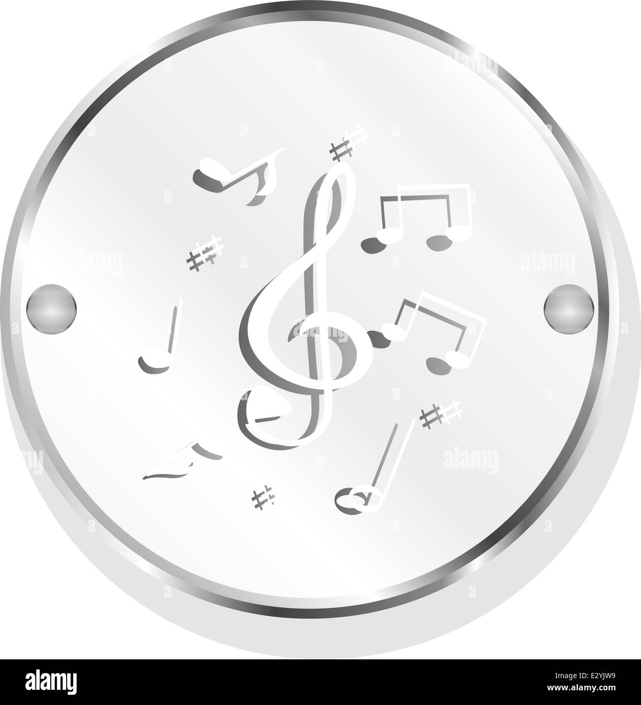 music round glossy web icon on white background Stock Photo