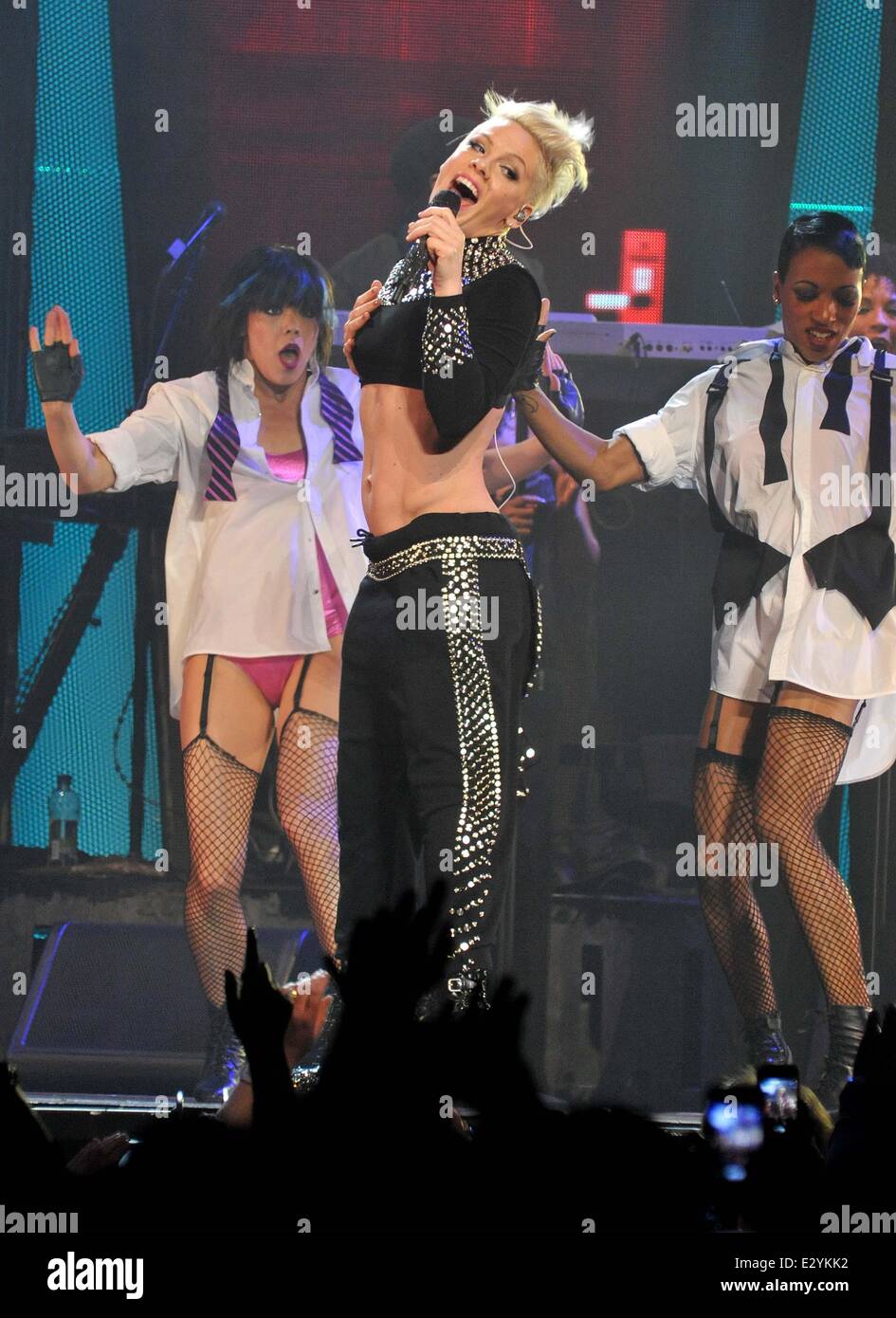 Pink performing live at the O2 Arena for the first night of her 2013 ...
