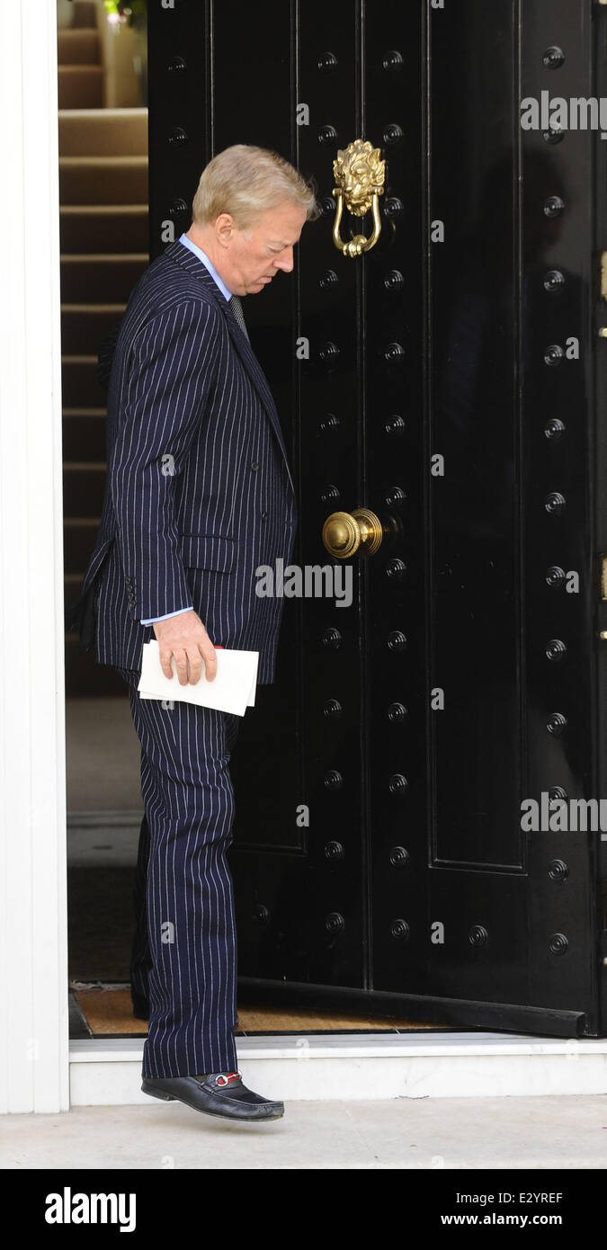 Sir Mark Thatcher leaving his house  Featuring: Sir Mark Thatcher Where: London, United Kingdom When: 15 Apr 2013 Stock Photo