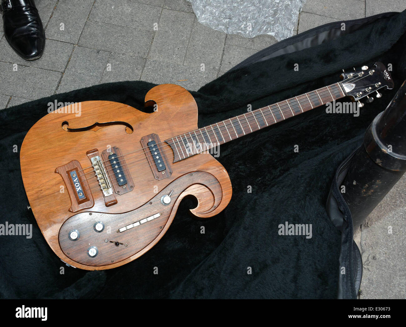 Martin Nolan of Juliens Auctions at the Today FM studios with a guitar