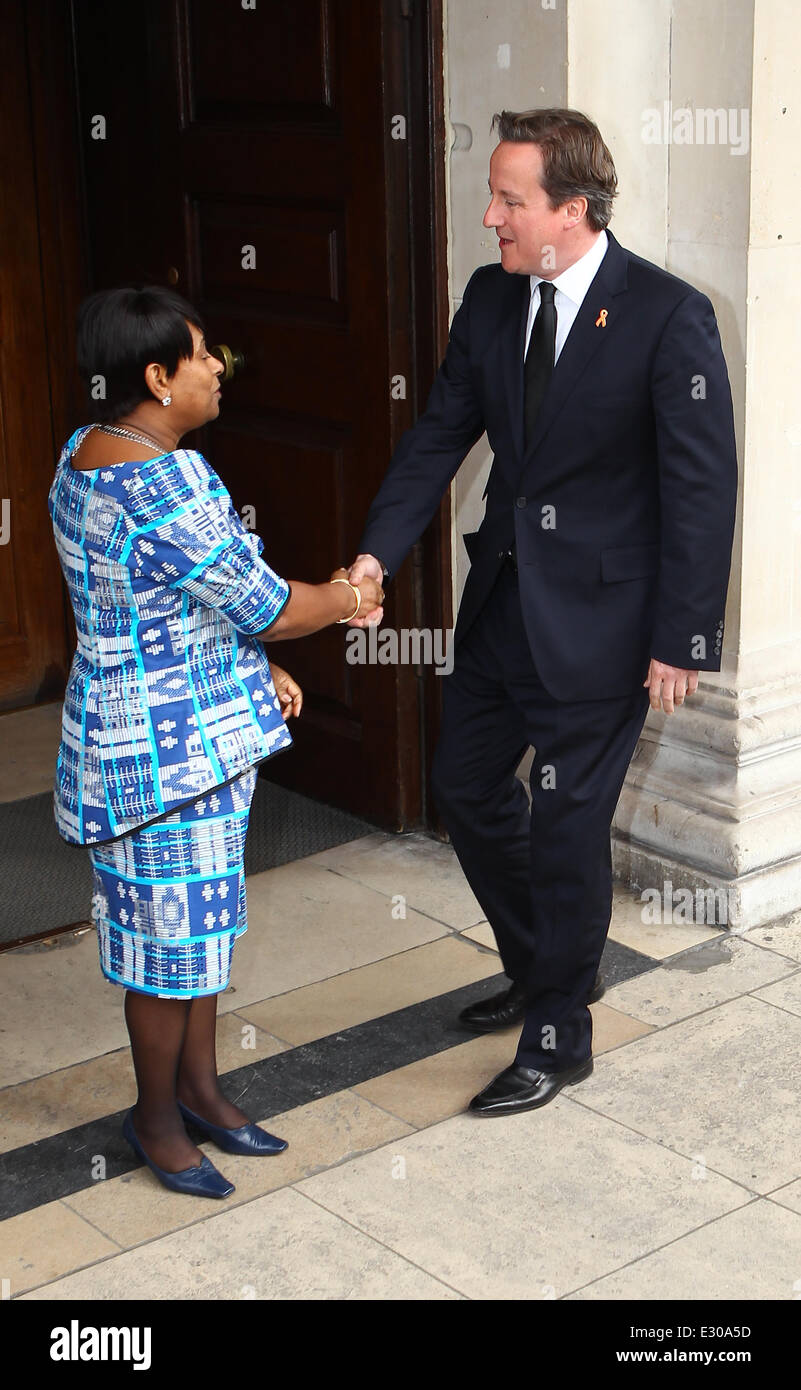 A memorial service to mark the 20th anniversary of the death of Stephen Lawrence at St Martins in the Fields Church in London  Featuring: David Cameron,Doreen Lawrence Where: London, United Kingdom When: 22 Apr 2013 Stock Photo