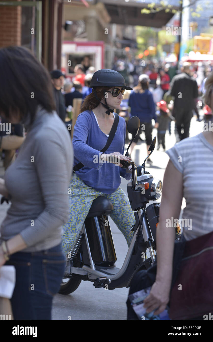 Former Blonde Edie Falco was spotted in Tribeca with her new red hairdo