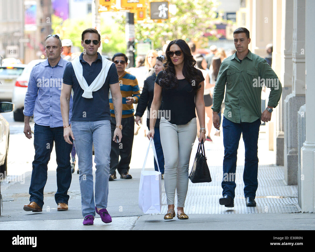 Tamara Ecclestone enjoys some frozen yogurt as she shops in Soho