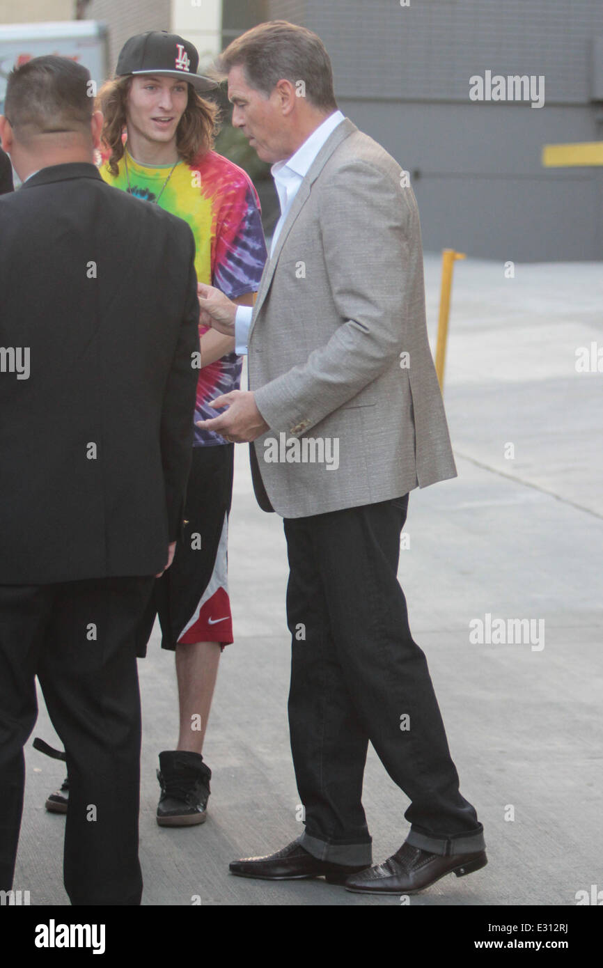 Pierce Brosnan outside the ABC studios for Jimmy Kimmel Live! Featuring
