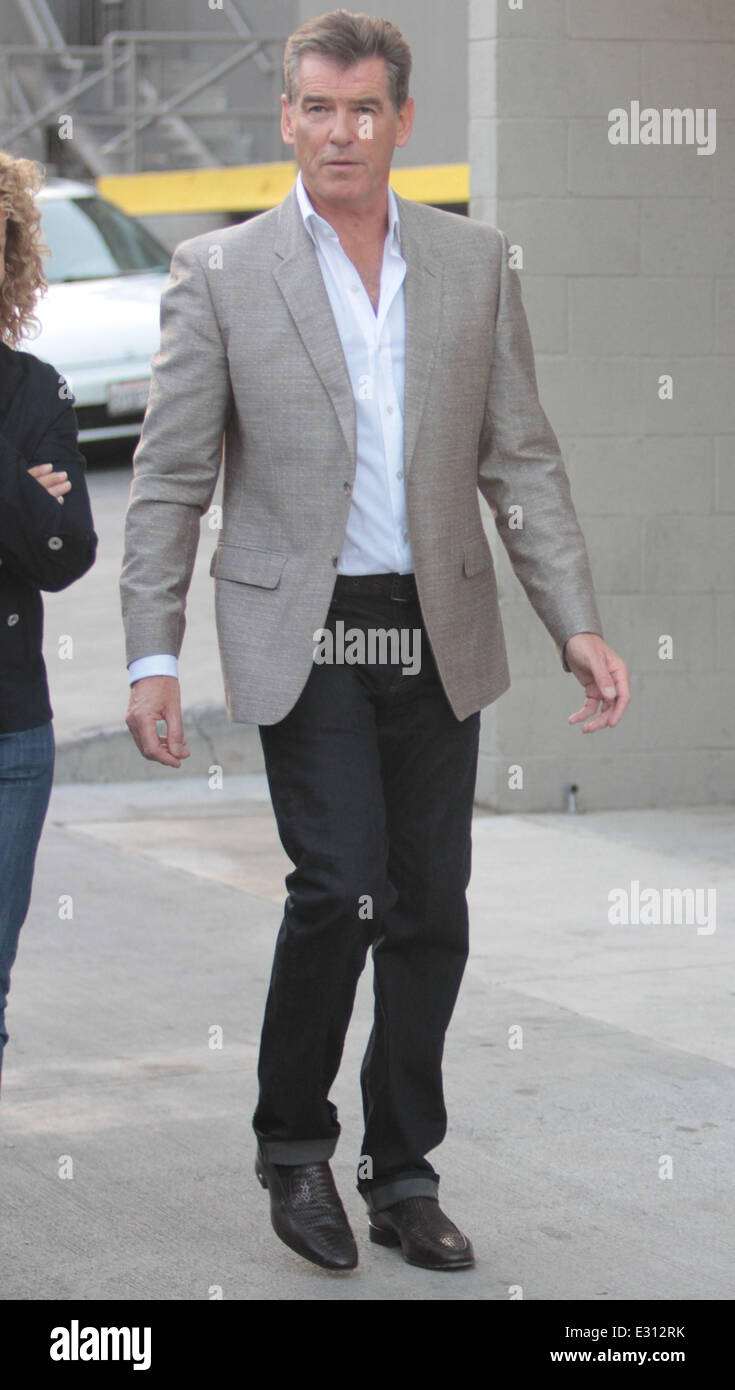 Pierce Brosnan outside the ABC studios for Jimmy Kimmel Live! Featuring Pierce Brosnan Where