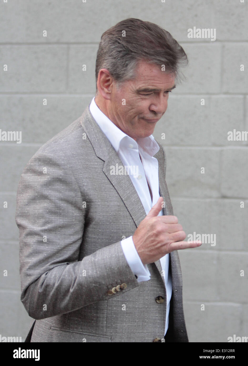 Pierce Brosnan outside the ABC studios for Jimmy Kimmel Live! Featuring Pierce Brosnan Where