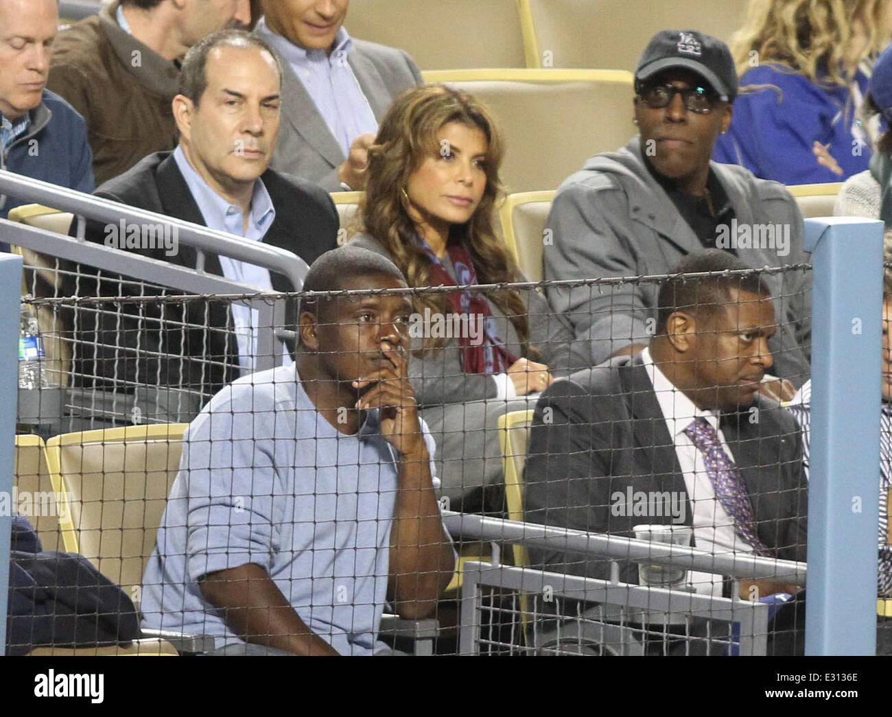 Celebrities at the LA Dodgers vs Colorado Rockies baseball game at ...