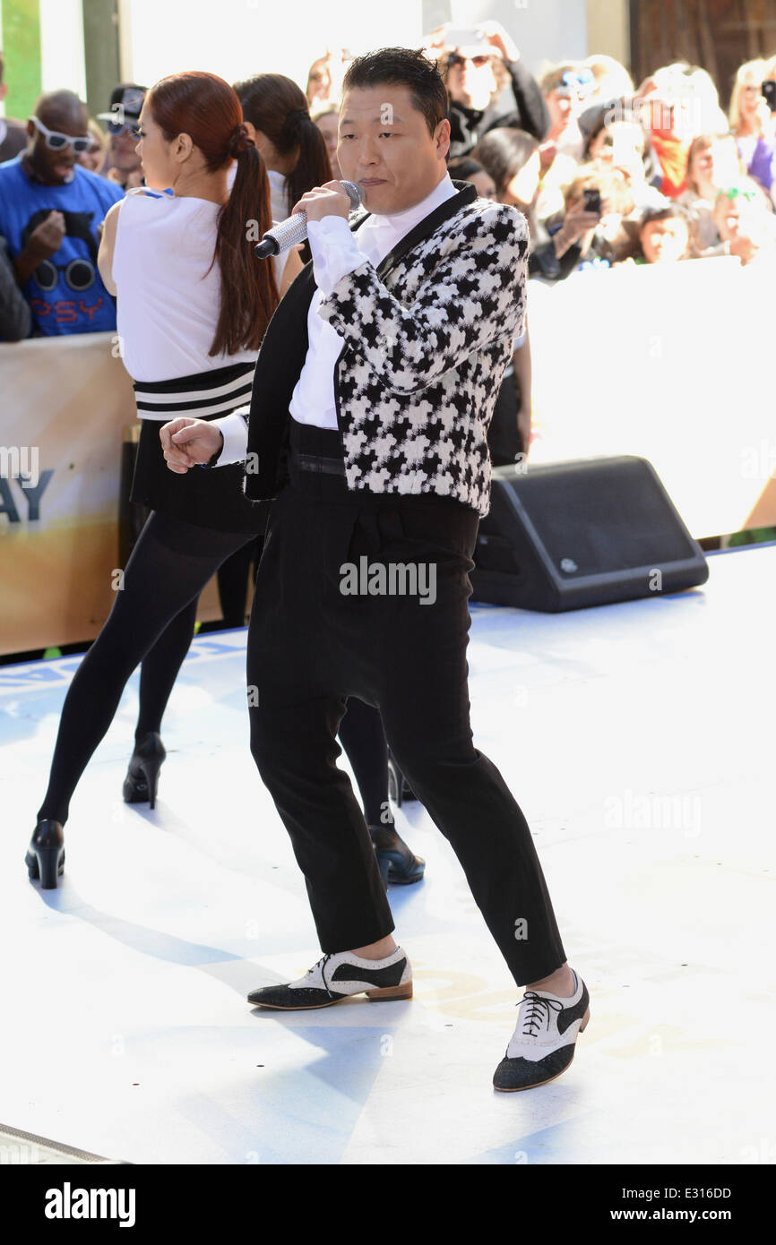 South Korean rapper PSY performing live at Rockefeller Center as part ...