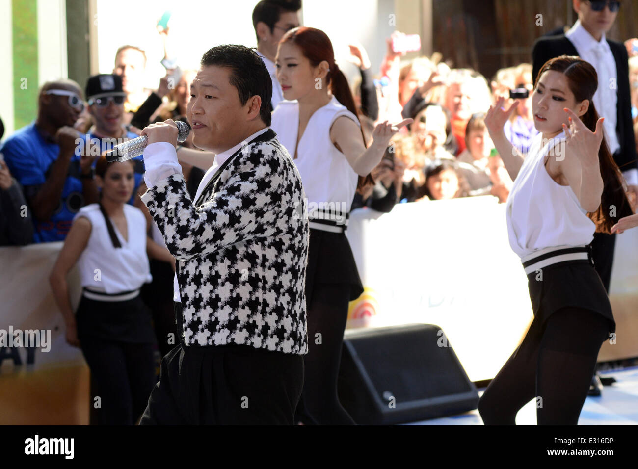 South Korean rapper PSY performing live at Rockefeller Center as part ...