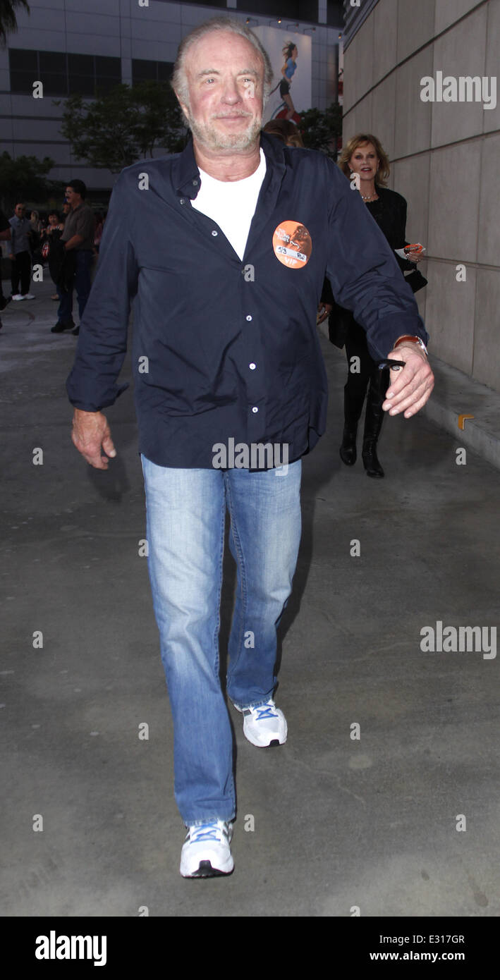 Celebrities out in Downtown Los Angeles arriving to watch the Rolling ...