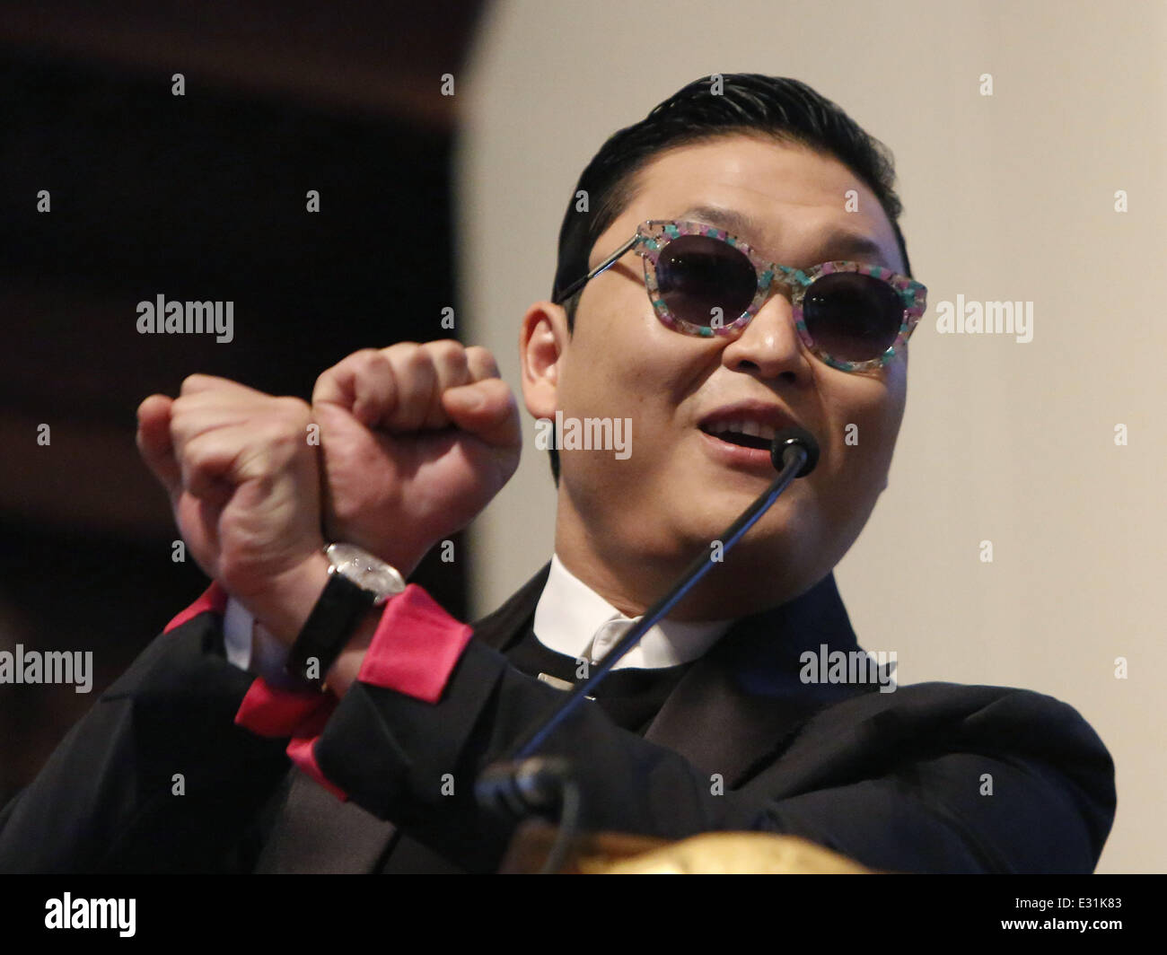 Singer PSY at his 'Conversation With PSY' hosted by Harvard's Korea ...