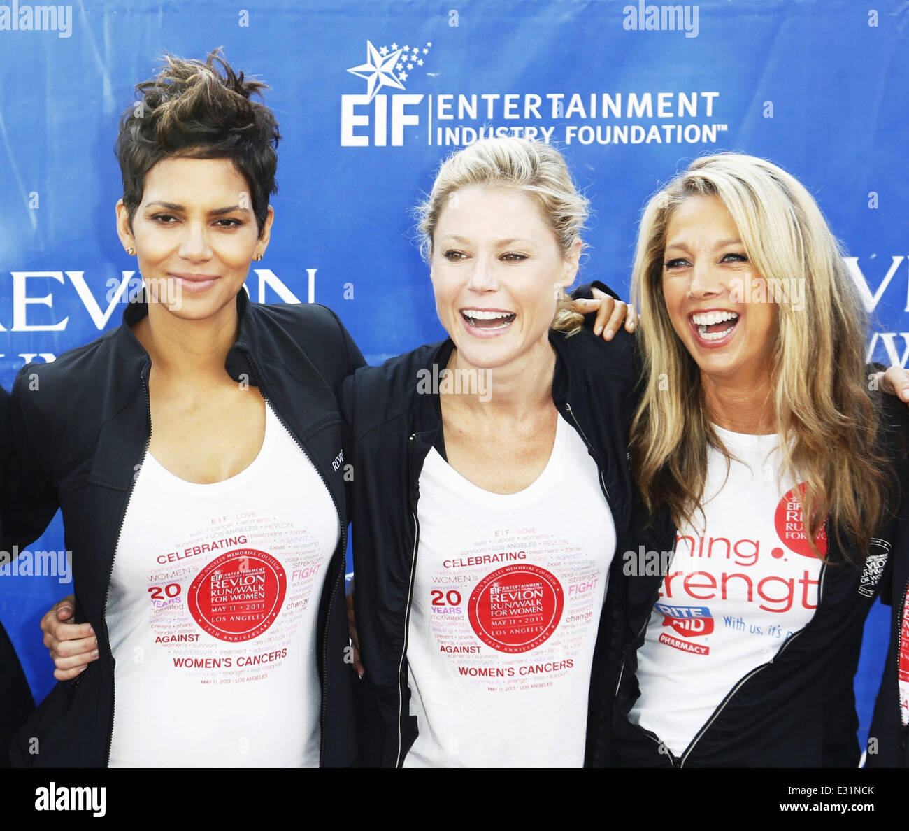 Celebrities attend the 20th Annual EIF Revlon Run/Walk for Women in Los Angeles at Los Angeles Memorial Coliseum at Exposition Park  Featuring: Halle Berry,Julie Bowen,Guest Where: Los Angeles, California, United States When: 11 May 2013 Stock Photo