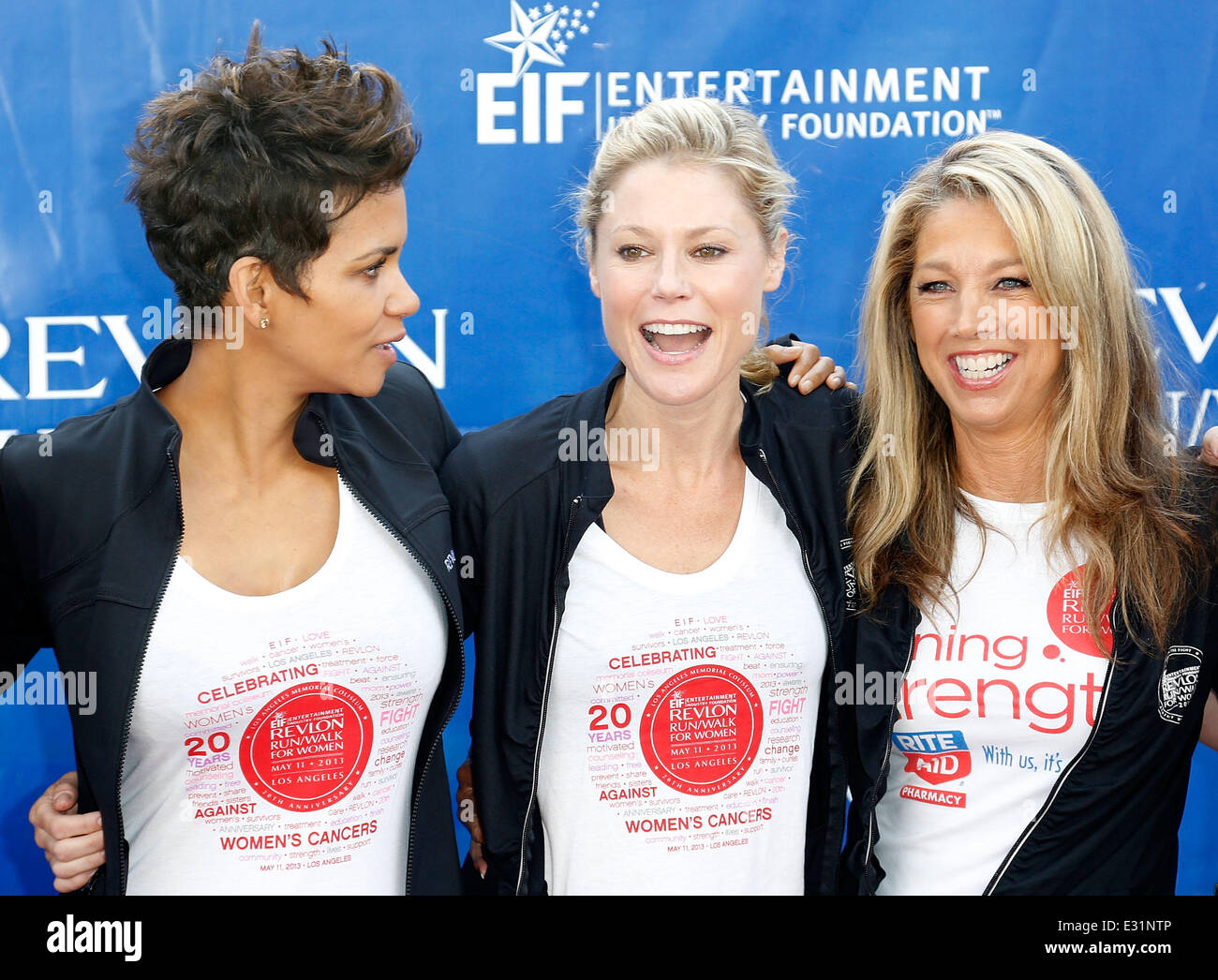 Celebrities attend the 20th Annual EIF Revlon Run/Walk for Women in Los Angeles at Los Angeles Memorial Coliseum at Exposition Park  Featuring: Halle Berry,Julie Bowen,Denise Austin Where: Los Angeles, CA, United States When: 11 May 2013 Stock Photo