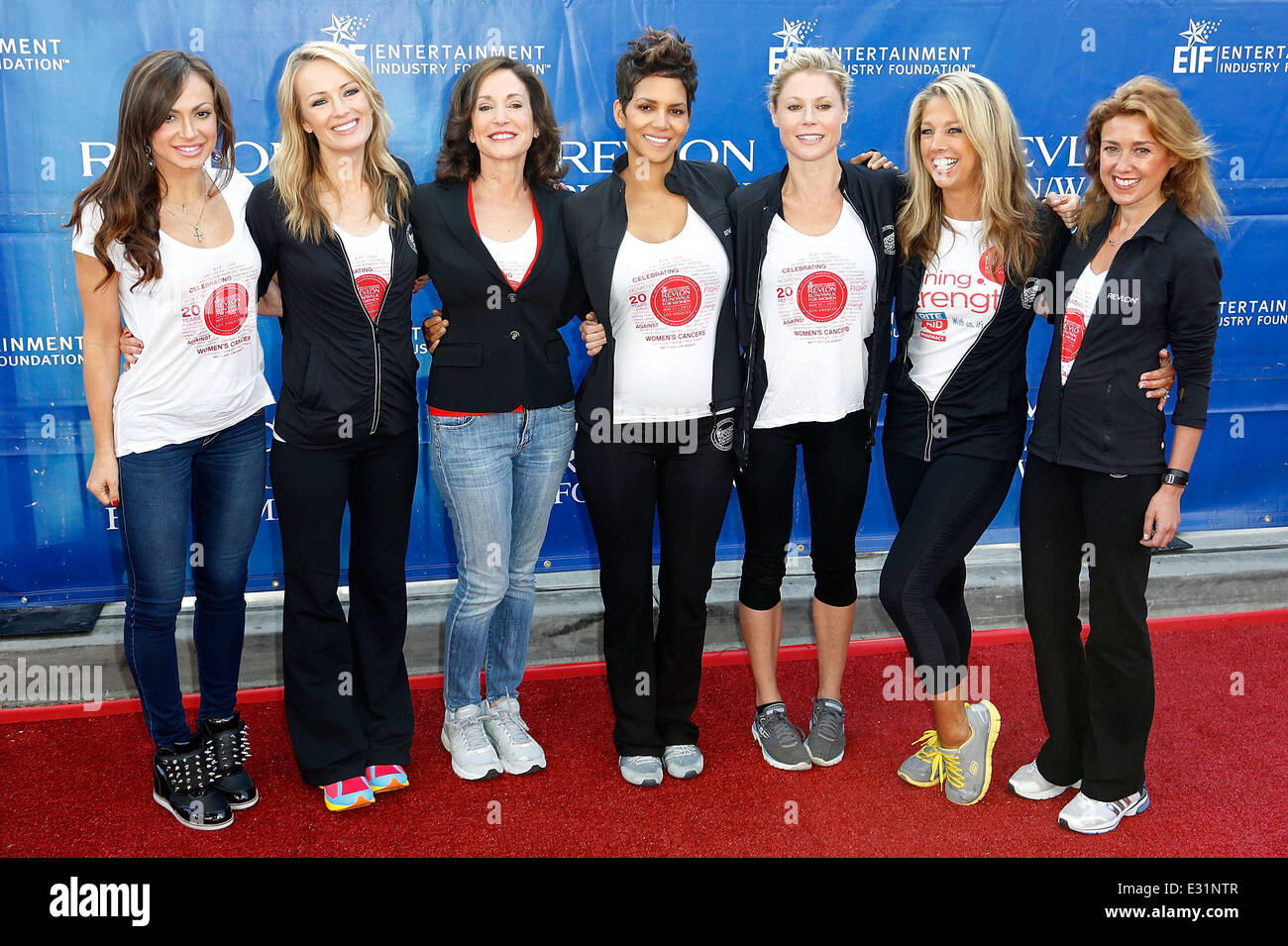 Celebrities attend the 20th Annual EIF Revlon Run/Walk for Women in Los Angeles at Los Angeles Memorial Coliseum at Exposition Park  Featuring: Karina Smirnoff,Brooke Anderson,Lilly Tartikoff,Halle Berry,Julie Bowen,Denise Austin,Julia Goldin Where: Los A Stock Photo