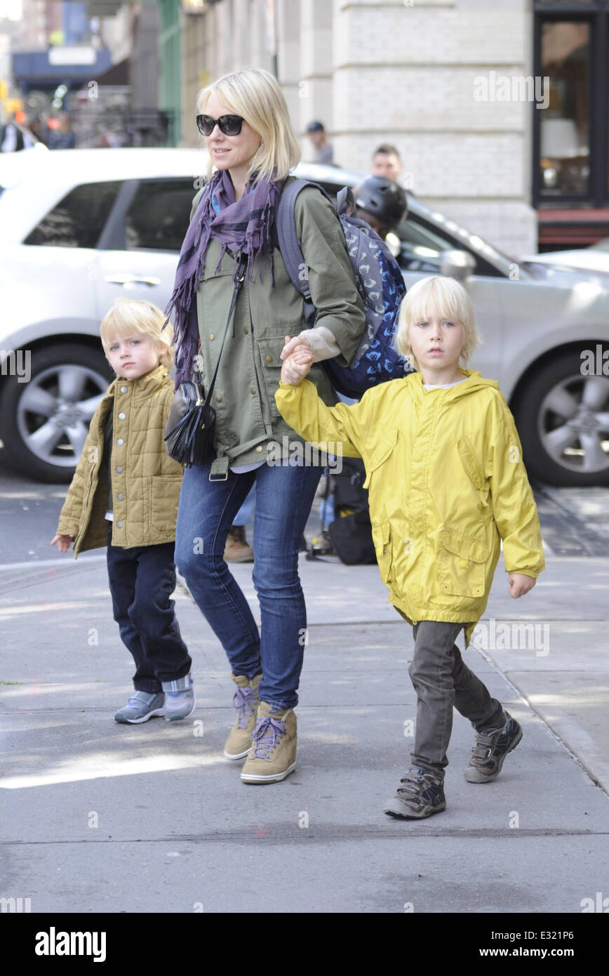 Naomi Watts Seen With Her Two Children Samuel And Sasha Schreiber ...