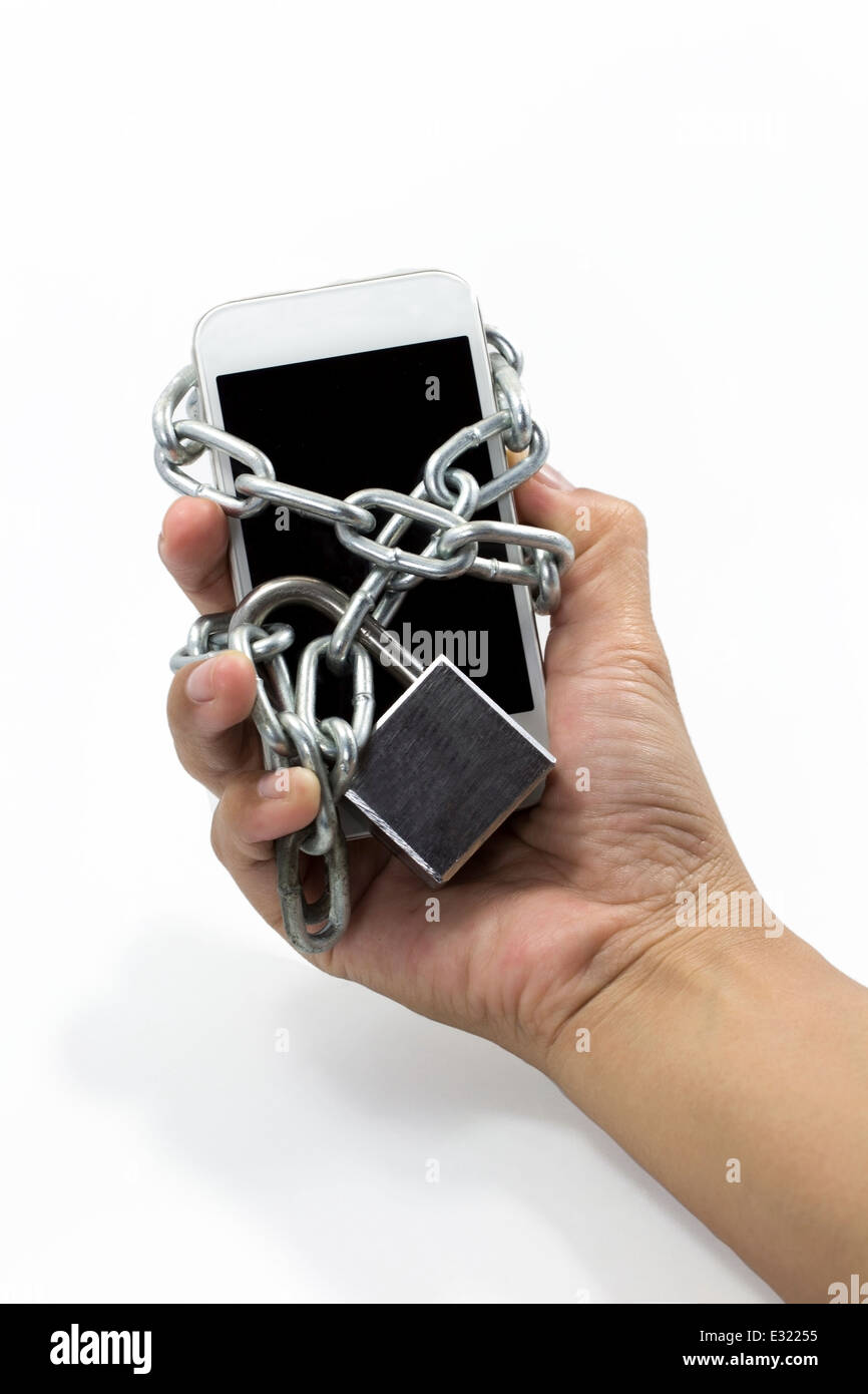 Chained to phone hi-res stock photography and images - Alamy