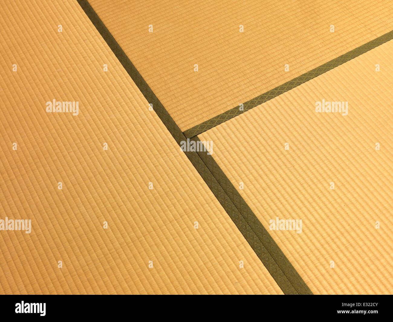 Tatami mats on the floor of traditional Japanese room Stock Photo