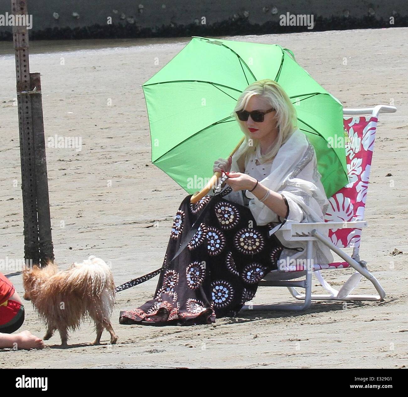 Gwen Stefani takes her sons to a beach party in Marina del Rey