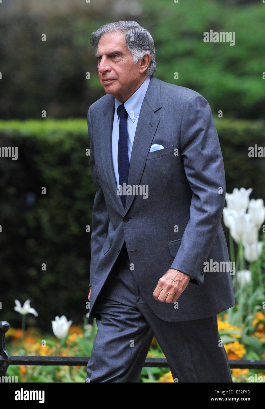 Business leaders arrive at 10 Downing Street for Business Advisory Group meeting with Prime Minister David Cameron. London, England - 20.05.13  Featuring: Ratan Tata,Chair,Tata Group Where: London, United Kingdom When: 20 May 2013om Stock Photo