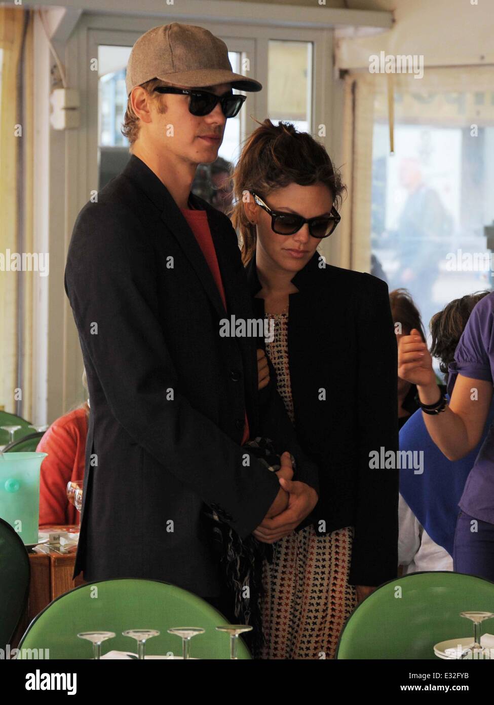 Rachel Bilson and her boyfriend Hayden Christensen go for a walk to the Croisette in Cannes as they go to the restaurant during the 66th Cannes Film Festival - Day 6  Featuring: Rachel Bilson,Hayden Christensen Where: Cannes , Italy When: 20 May 2013 Stock Photo