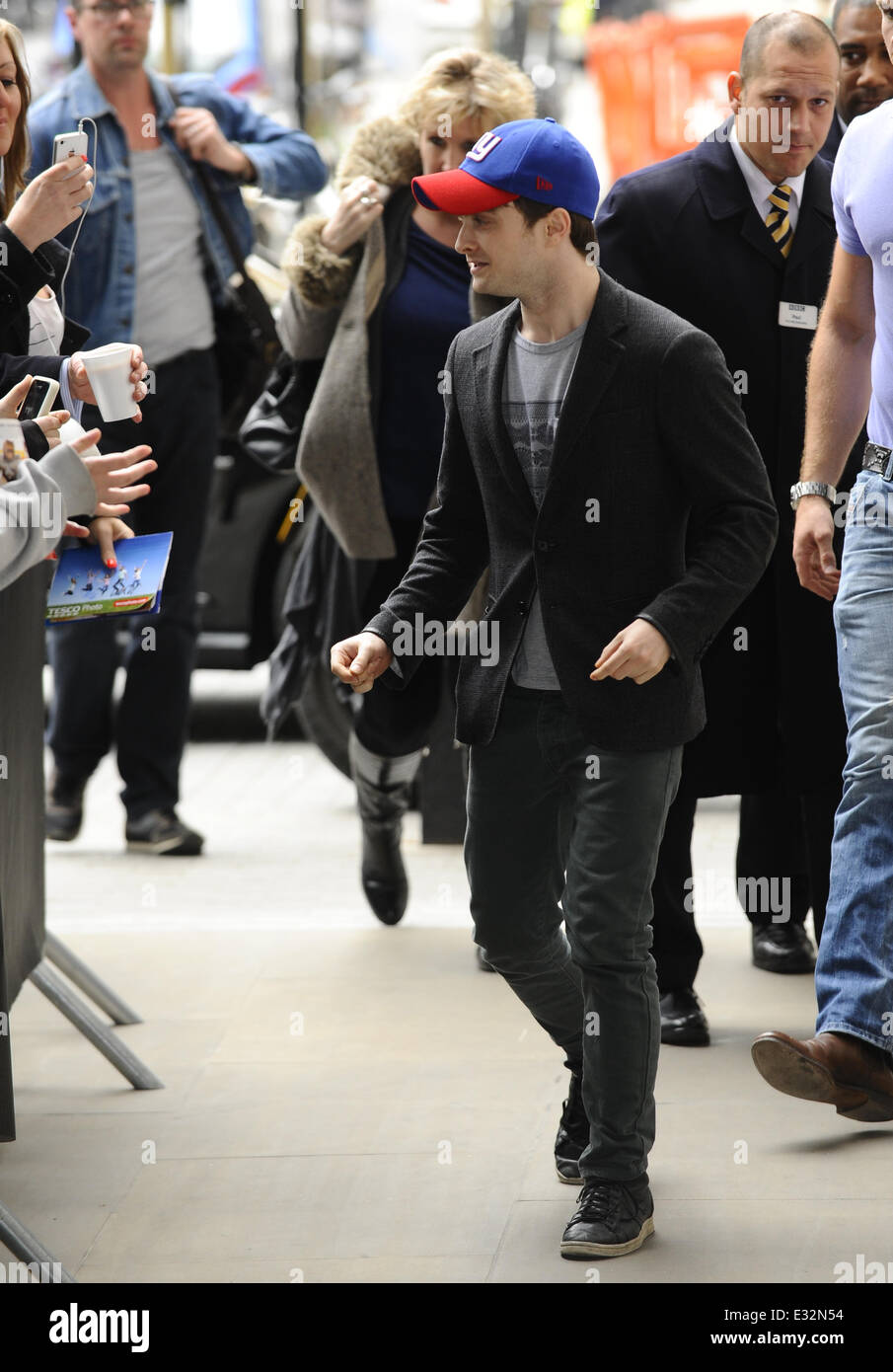 Daniel Radcliffe seen arriving and signing autographs at BBC studios ...