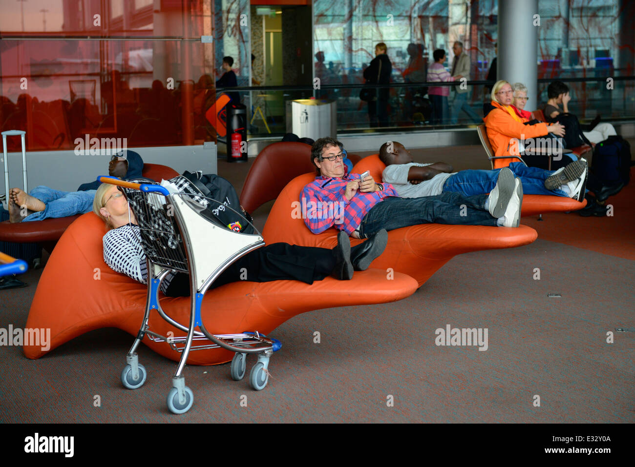 Paris airport relaxation lounge Stock Photo Alamy