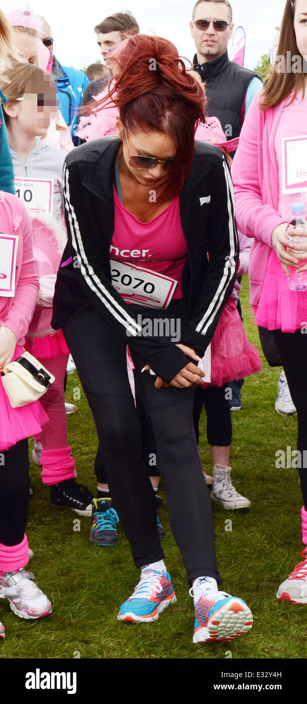 Amy Childs attends the Race for Life event at Weald Country Park in ...