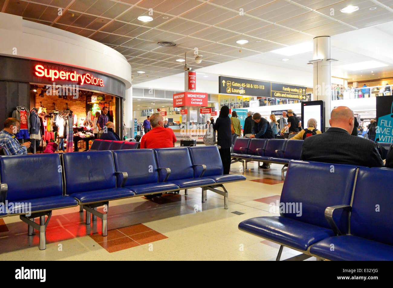 London Gatwick Airport North Terminal departure lounge and shopping