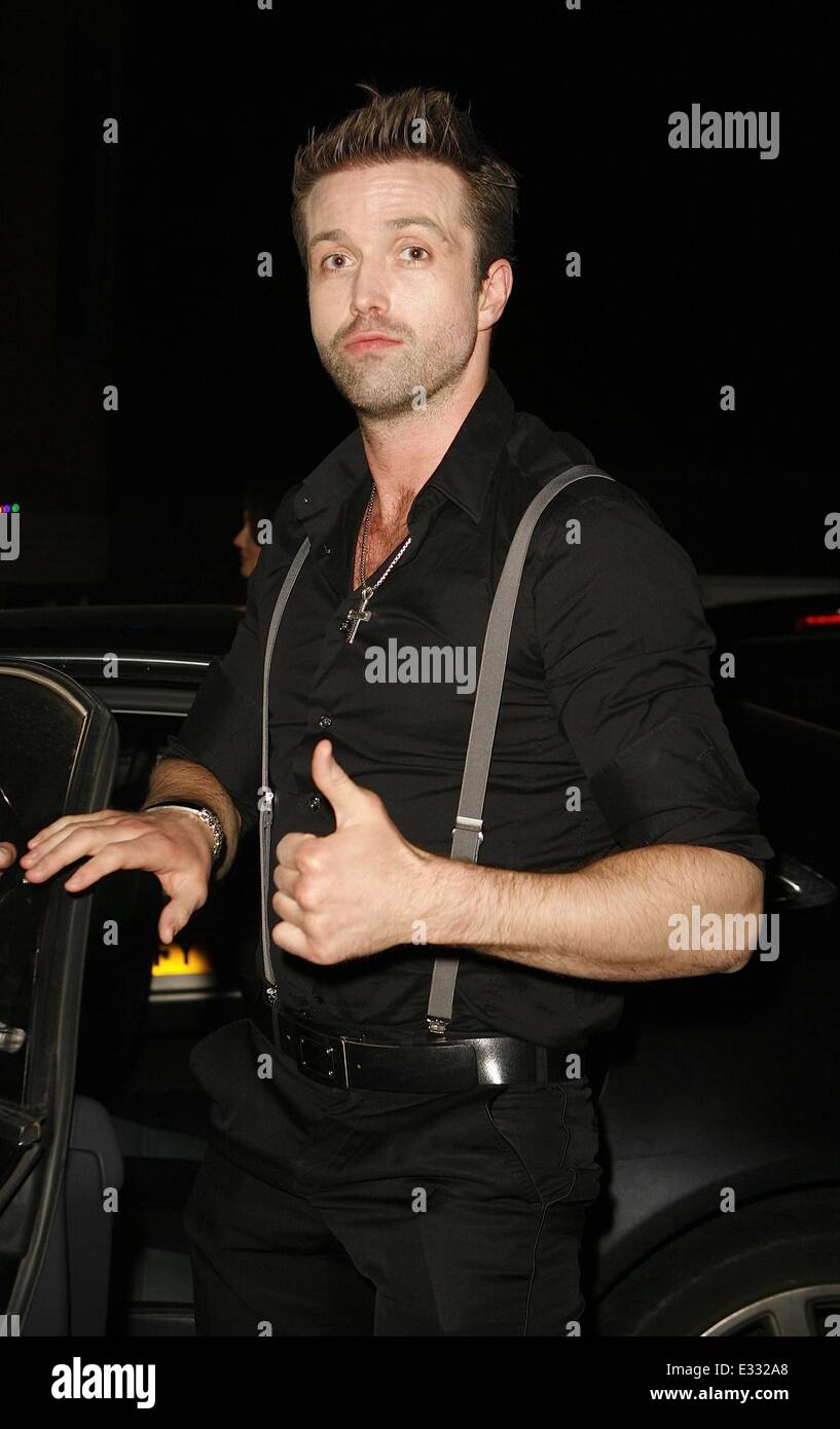 Hollyoaks stars Emmett J. Scanlan and Claire Cooper at Pussycats ...