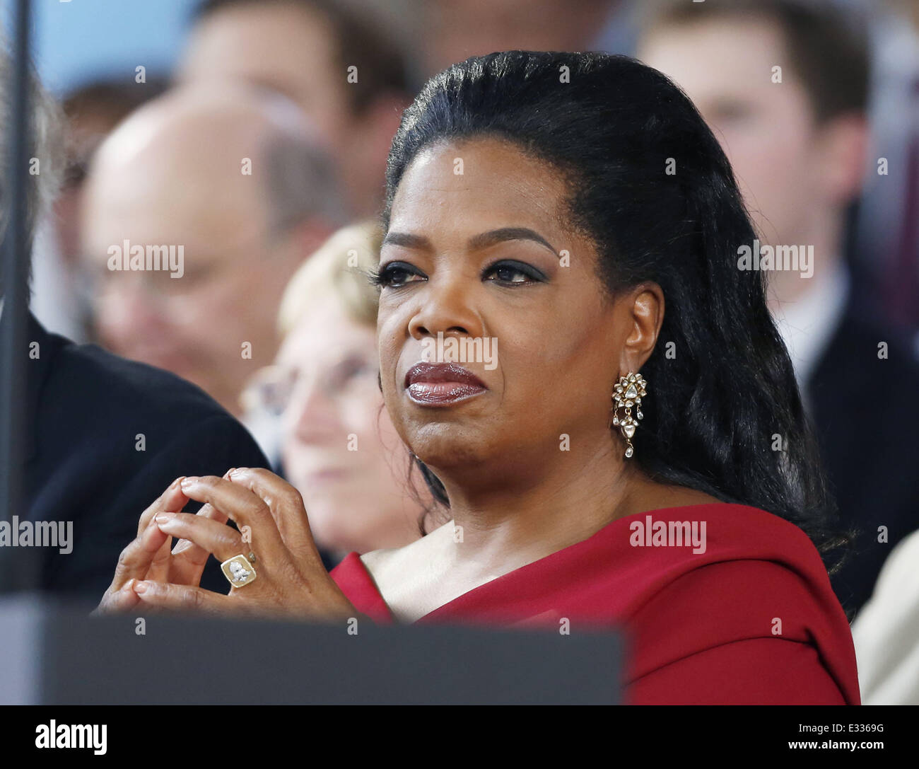 Oprah Winfrey delivers the commencement speech at Harvard University's 362nd graduation ceremony  Featuring: Oprah Winfrey Where: Cambridge, Massachusetts, United States When: 30 May 2013 Stock Photo