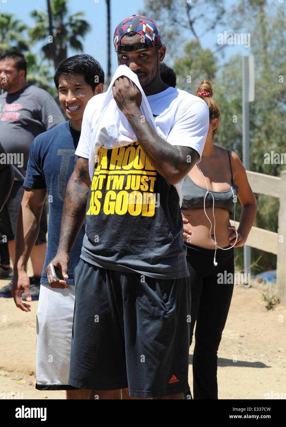 Gangster rapper The Game spotted at Runyon Canyon hiking trail in Hollywood  with a group of