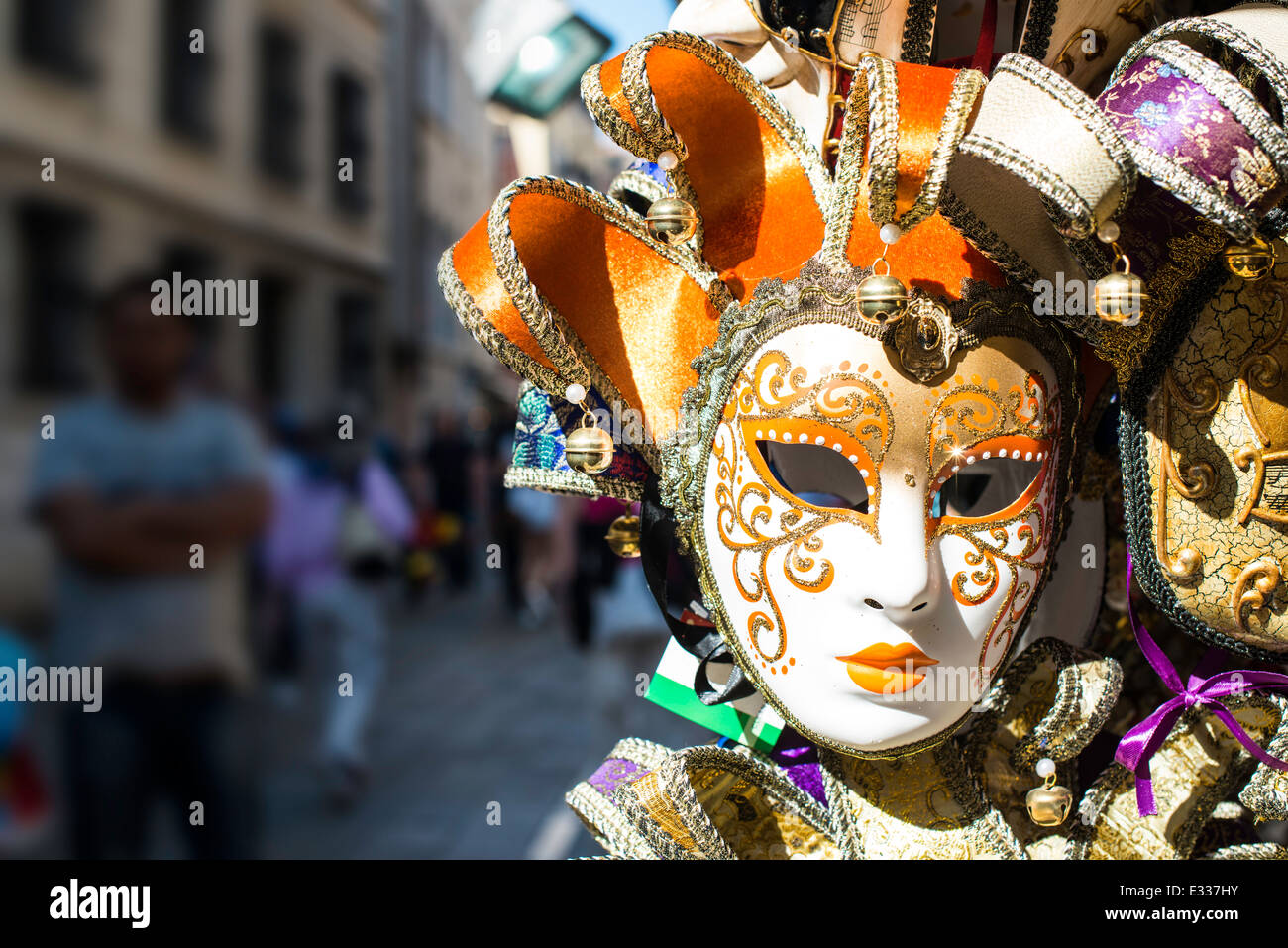 Venetian Carnival Mask on Wall display Stock Photo - Alamy