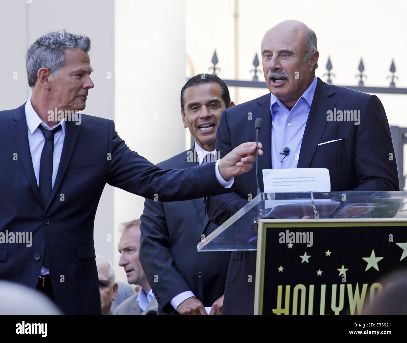 David Foster is honoured with a star on the Hollywood Walk of Fame  Featuring: David Foster,Antonio Villaregosa,Dr. Phil McGraw Where: Los Angeles, CA, United States When: 31 May 2013 om Stock Photo
