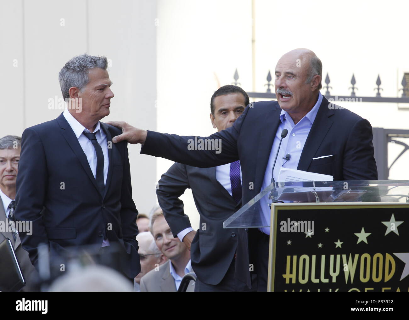 David Foster is honoured with a star on the Hollywood Walk of Fame  Featuring: David Foster,Antonio Villaregosa,Dr. Phil McGraw Where: Los Angeles, CA, United States When: 31 May 2013 Stock Photo