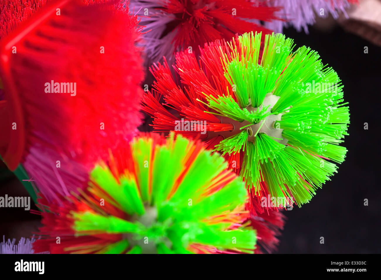 Red and Green toilet brush Stock Photo Alamy