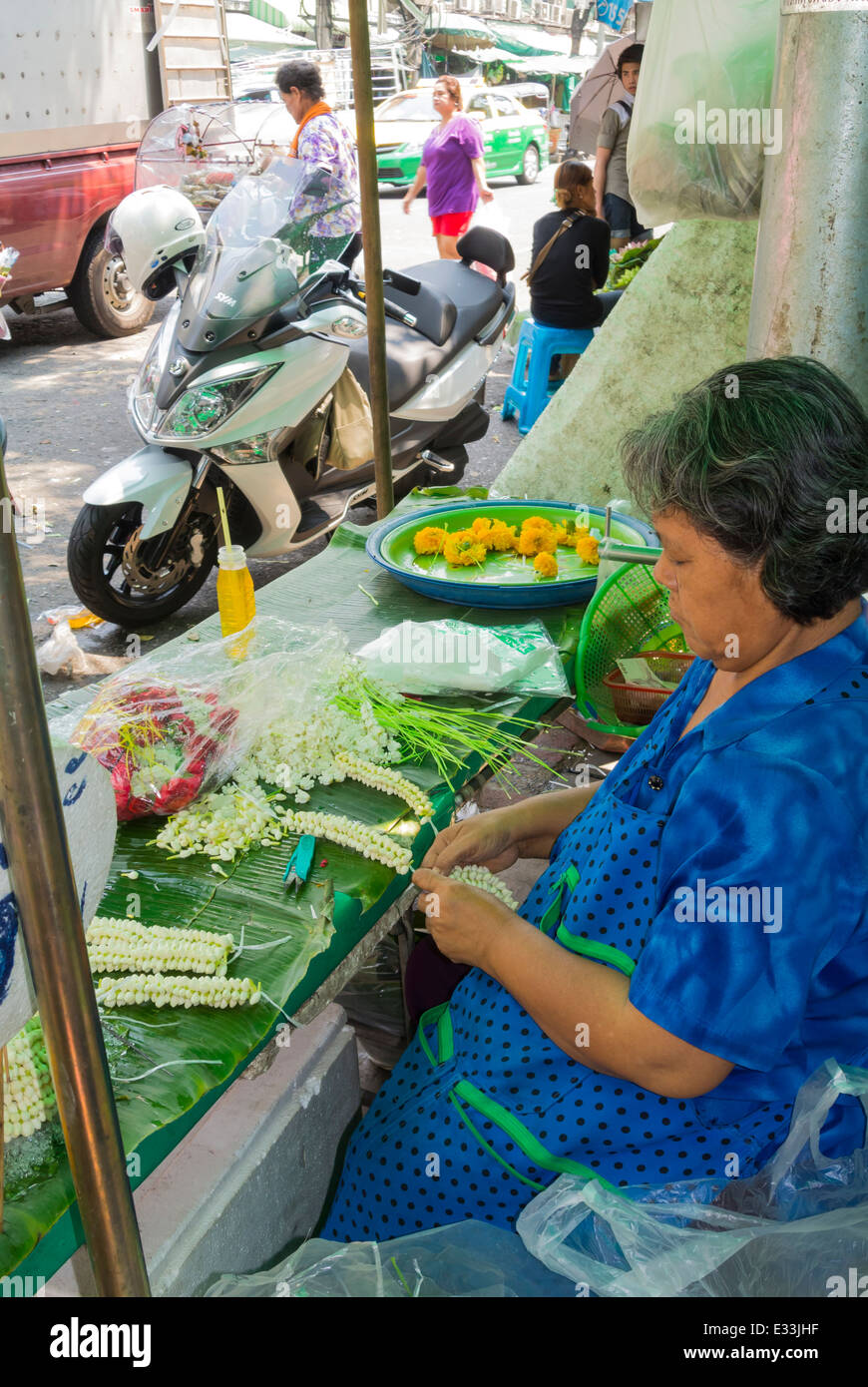 Talat Pak Khlong, Flower market Bangkok Thailand Stock Photo