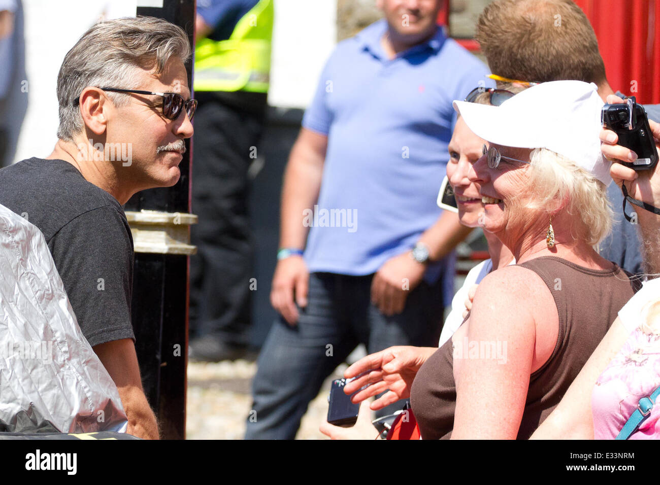 George Clooney Filming And Directing The Movie The Monuments Men On Location In Rye Featuring