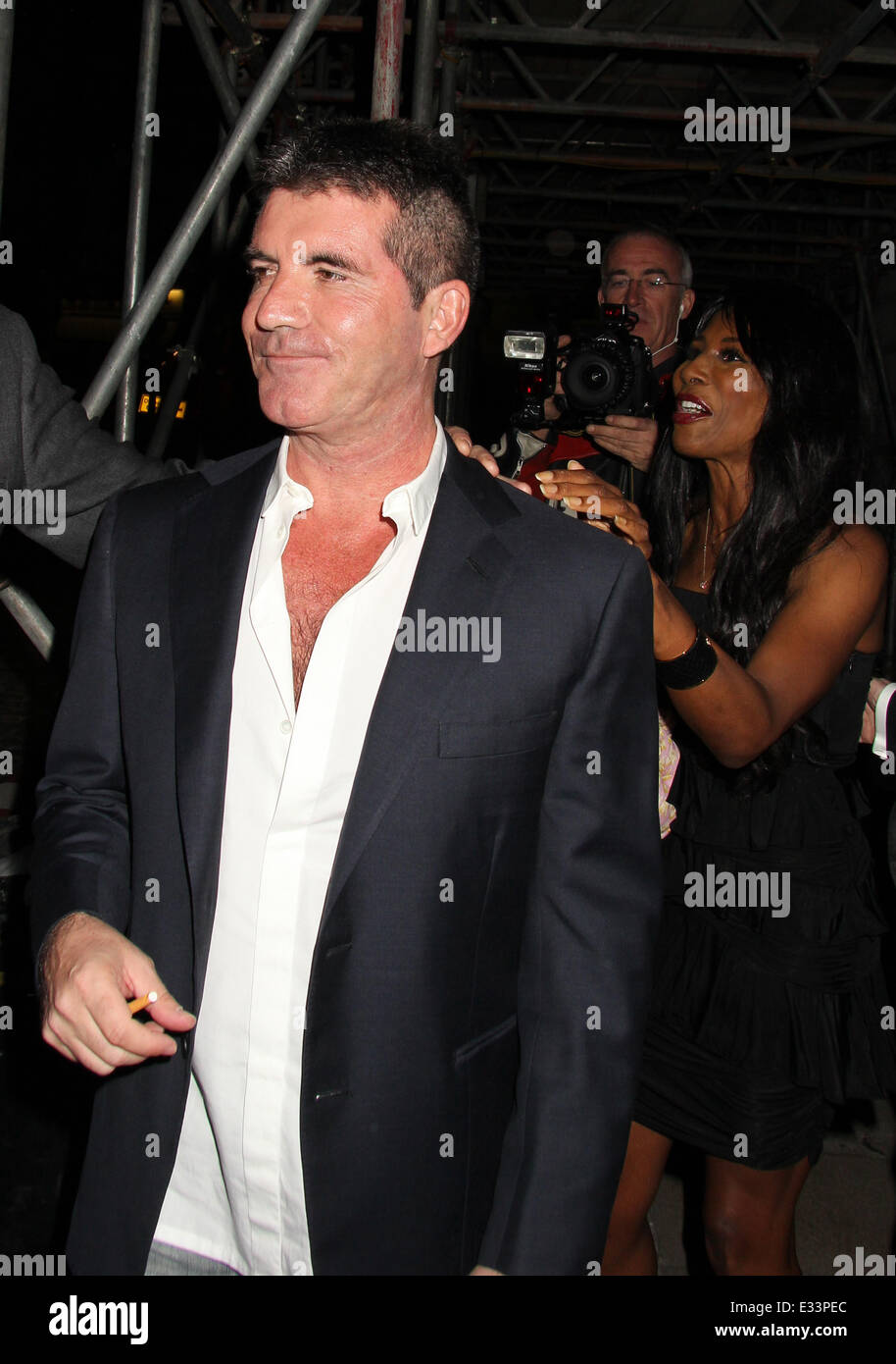 Celebrities leaving Lou Lou's nightclub Featuring: Simon Cowell,Sinitta