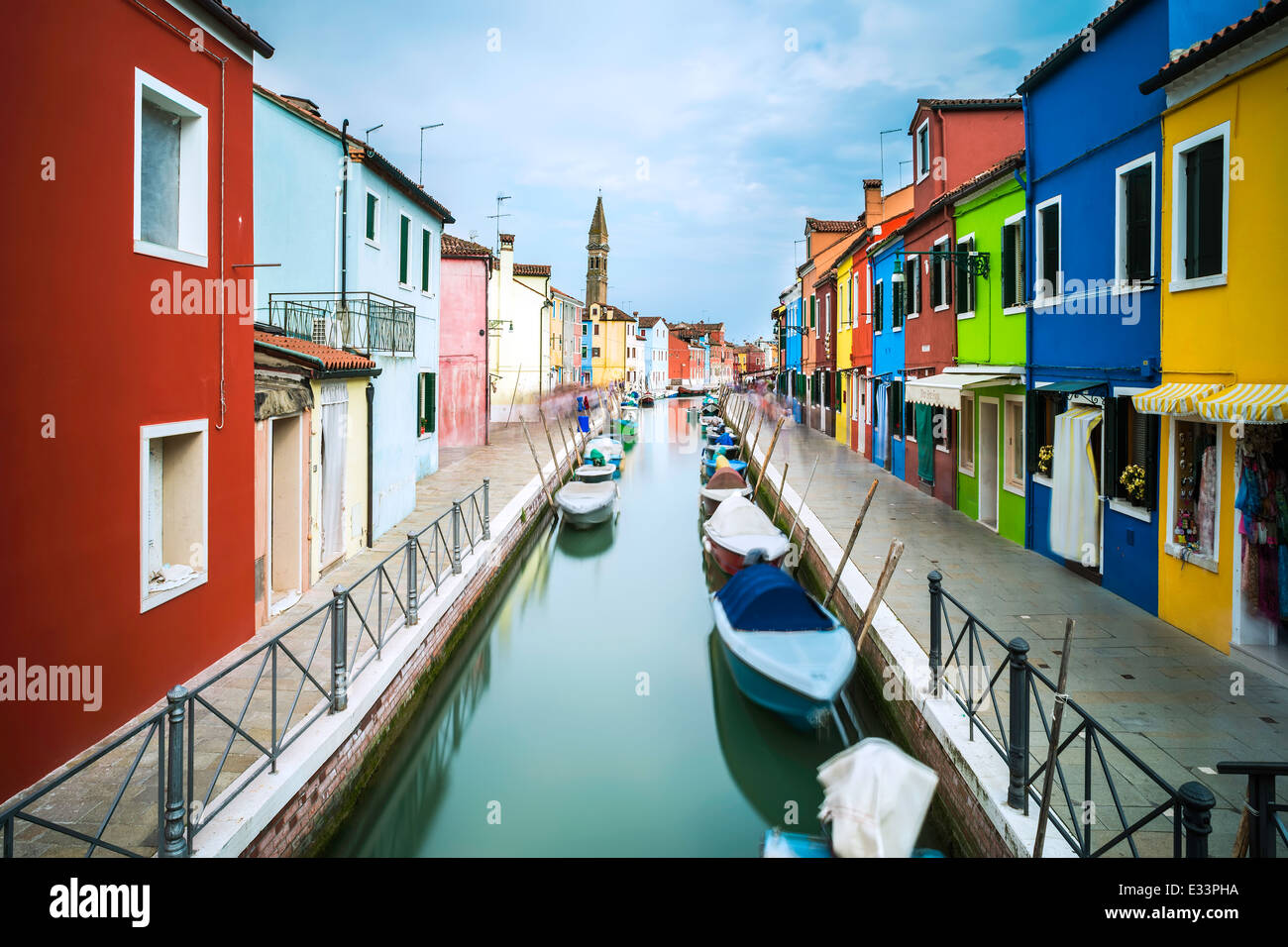 Multicolored houses in Burano, Venice Stock Photo