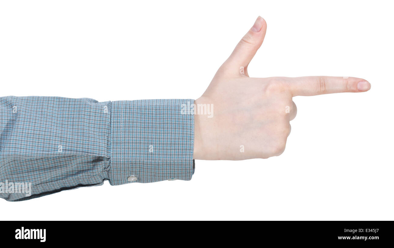 finger gun - hand gesture isolated on white background Stock Photo