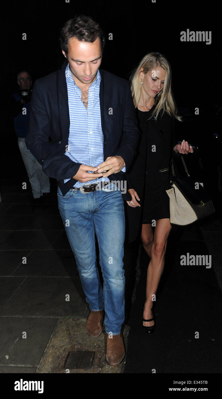 Donna Air and James Middleton leave Mr Foggs private members club in  Mayfair Featuring: Donna Air,James Middleton Where: London, United Kingdom  When: 13 Jun 2013 Stock Photo - Alamy