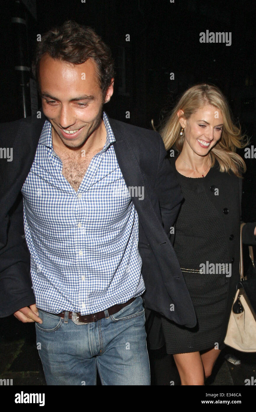 James Middleton and Donna Air leaving the Johnnie Walker Summer party at Mr  Foggs Featuring: James Middleton,Donna Air Where: London, United Kingdom  When: 13 Jun 2013 Stock Photo - Alamy