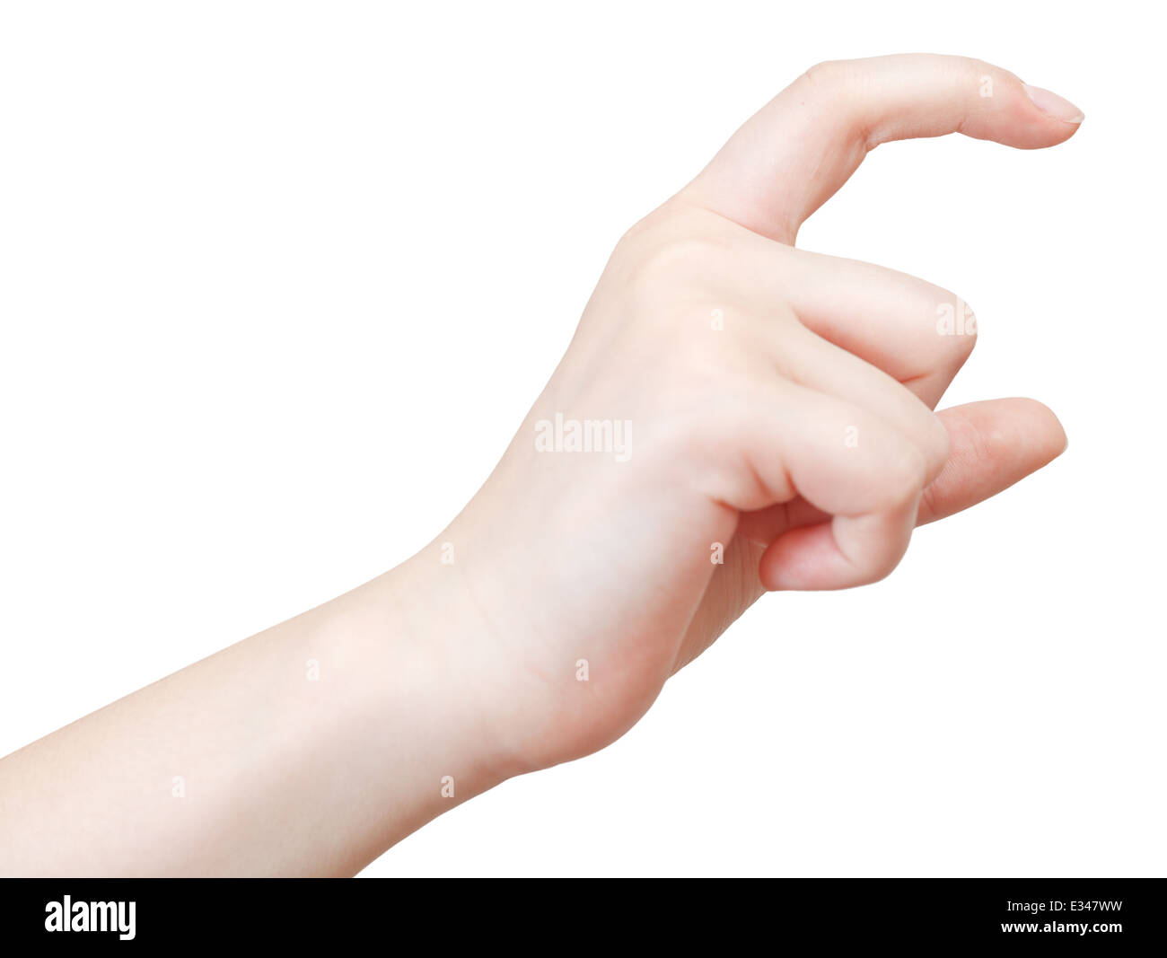 showing average size - hand gesture isolated on white ...