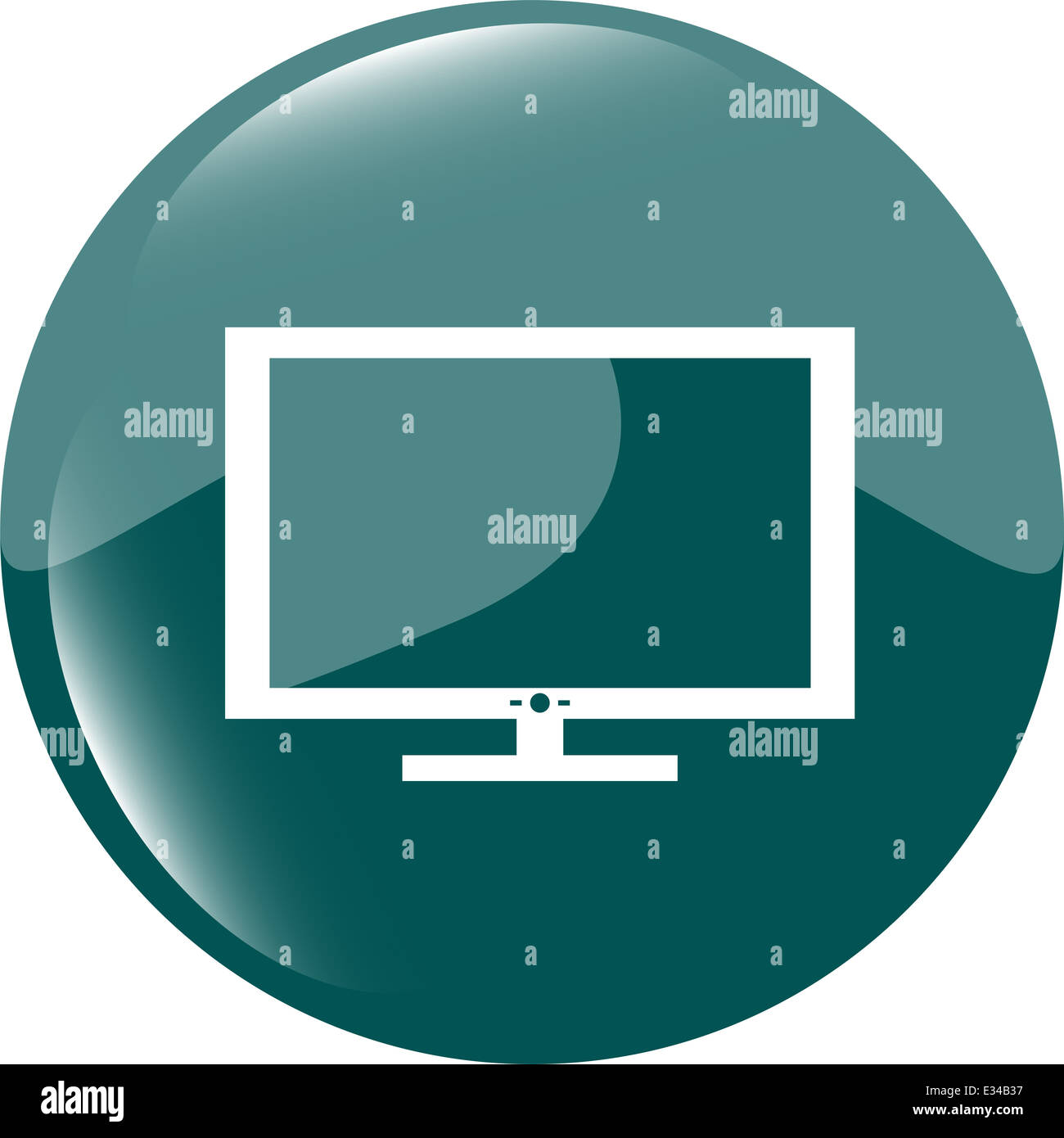 laptop or monitor sign web button icon isolated on white Stock Photo ...