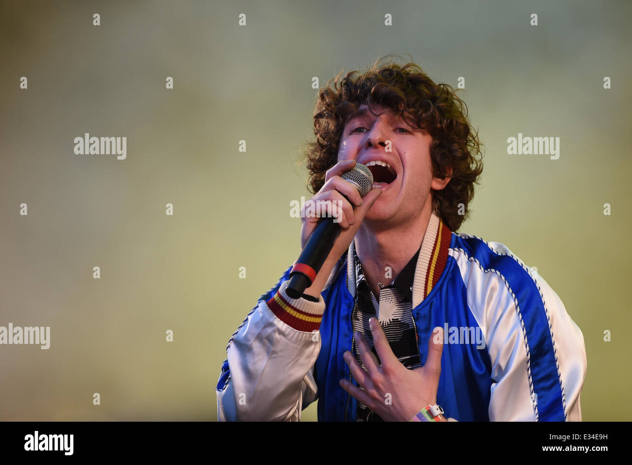 Frontman of the British indie rock band 'The Kooks', Luke Pritchard performs at the Southside Festival in Neuhausen ob Eck, Germany, 21 June 2014. Until the 22 June 2014 60 000 visitors are expected and around 100 bands will perform. Photo: Felix Kaestle/dpa Stock Photo