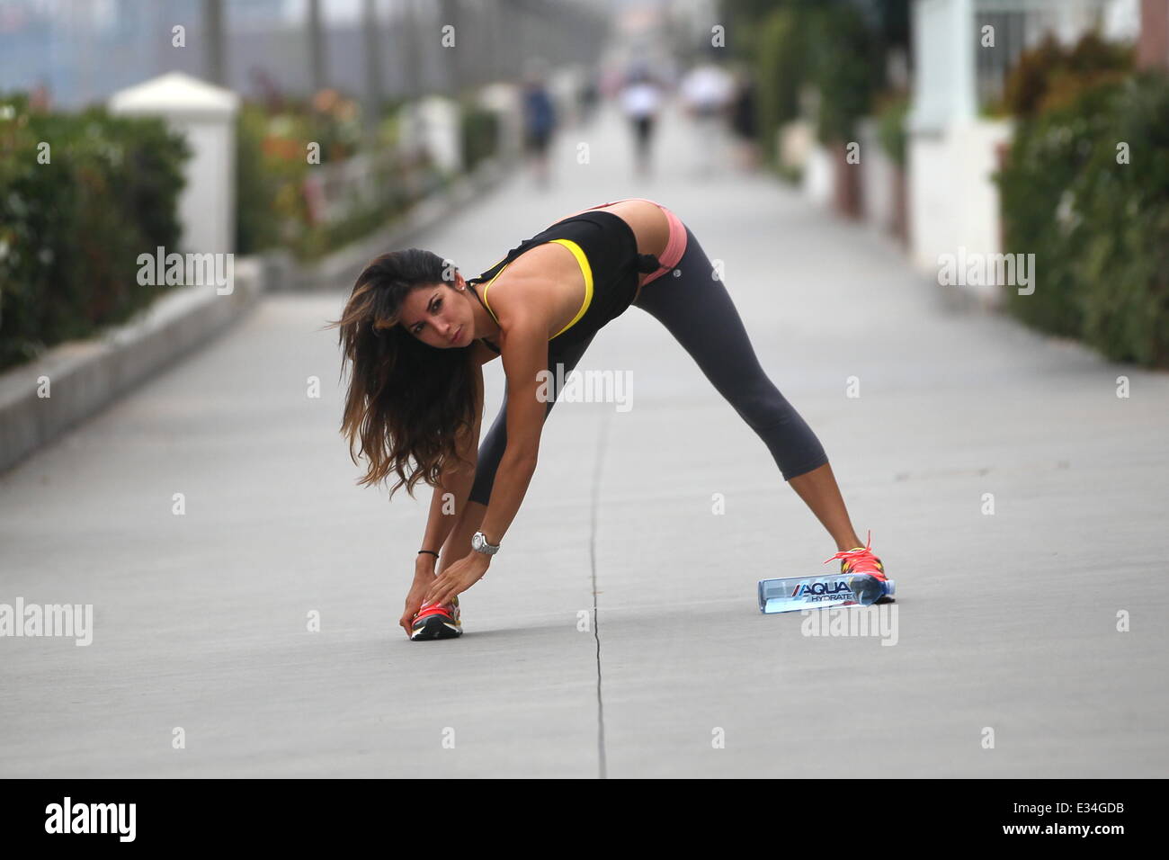 Leilani Dowding going for a morning workout in Marina Del Rey Featuring